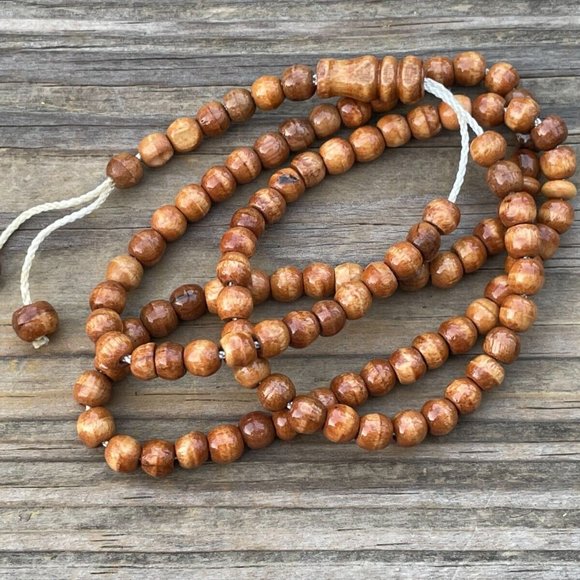 Set of 3 Pray Beads Handmade Tasbeeh Brown Real Wood Beads Tasbeh lot of 3 - Picture 4 of 6